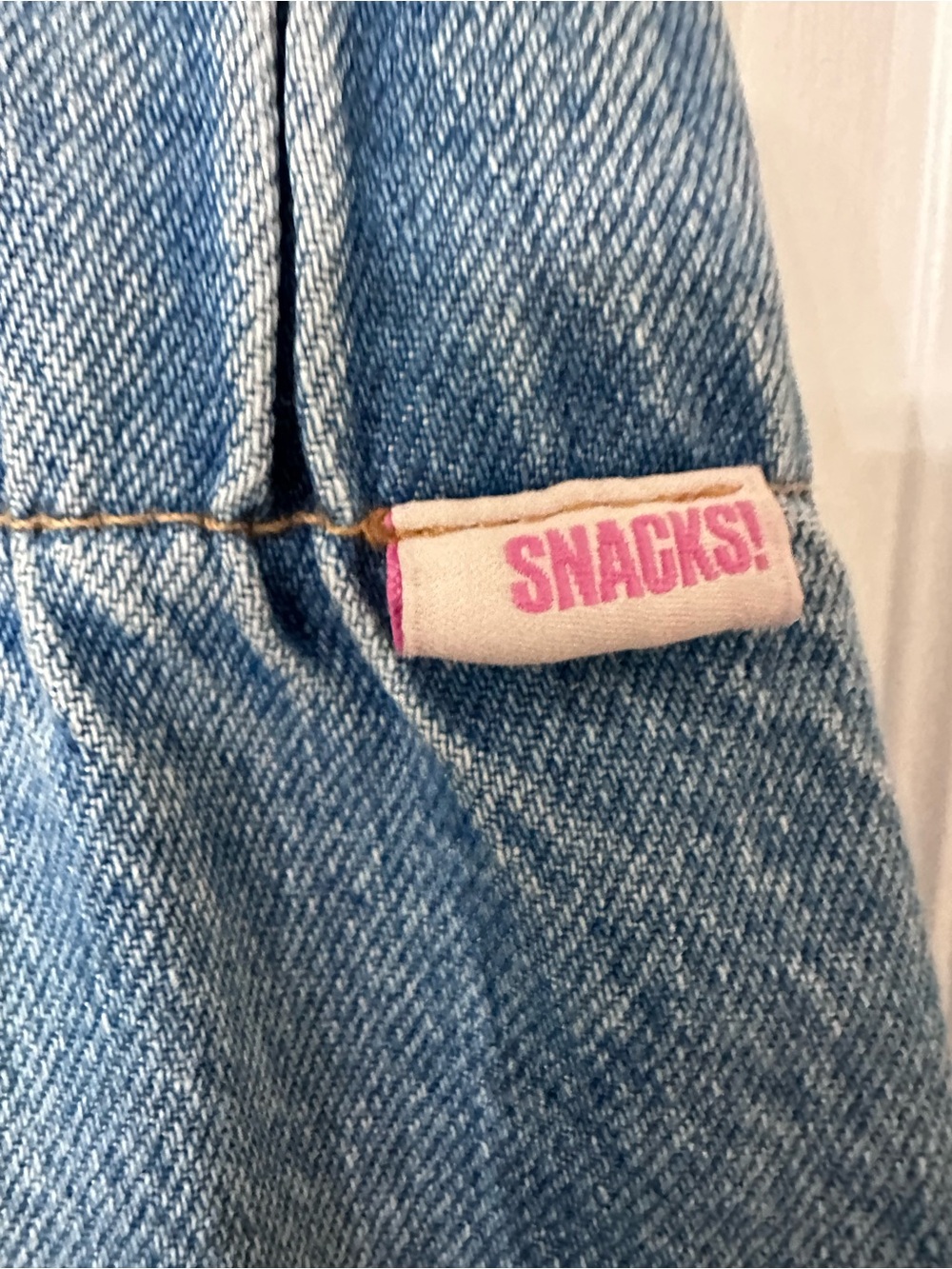 MOTHER SNACKS! Blue Elastic Waist Wide Leg Pull On Denim Pants XL NWOT - Picture 4 of 6